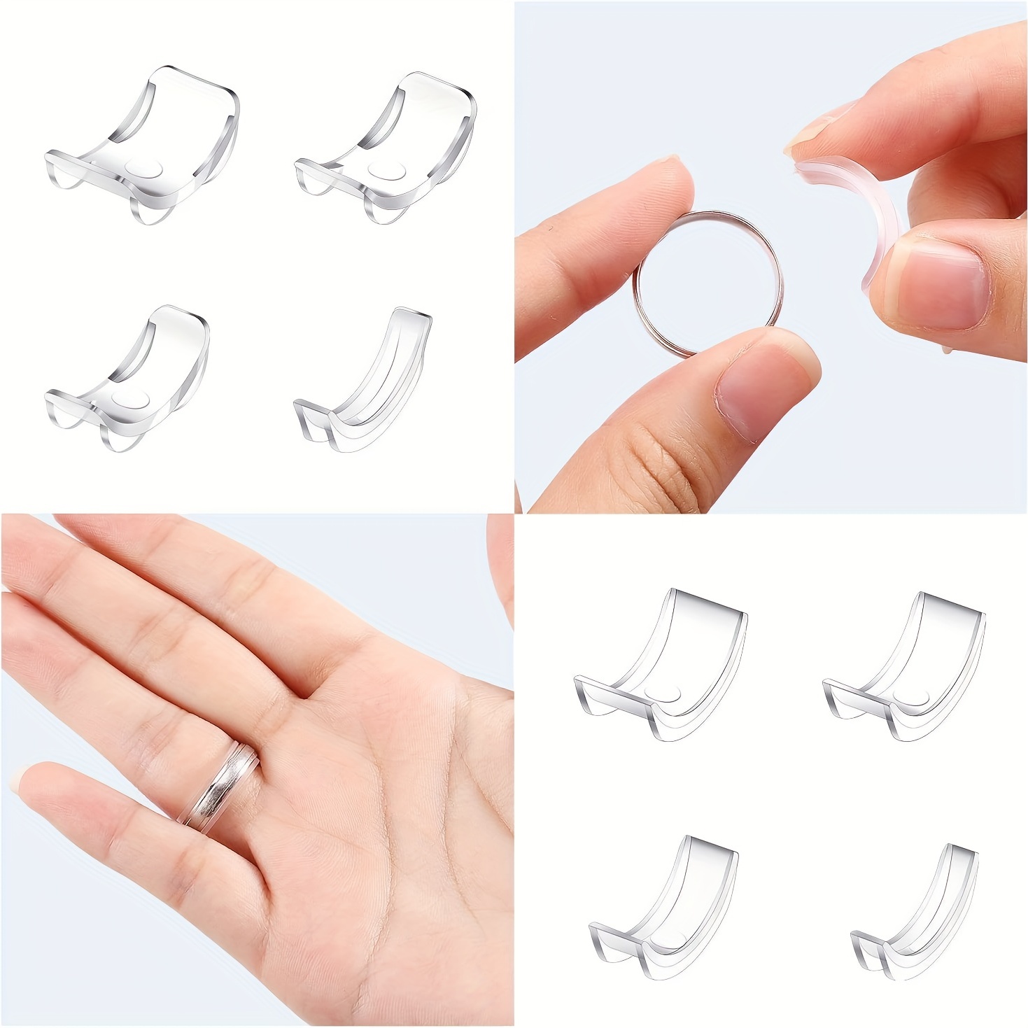 Silicone Ring Sizer Adjuster For Loose Rings, 4 Sizes Invisible