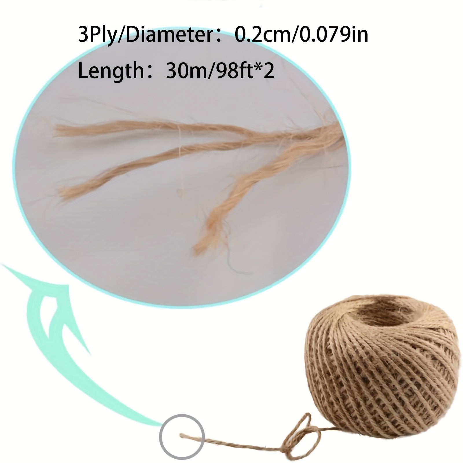  Natural Jute Rope Jute Rope Packaging Bundle in Linen Rope Decorative  Rope-Numbness_3 Shares 3Mm ABO : Tools & Home Improvement