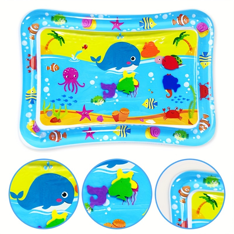 1pc baby inflatable water mat tummy time water play mat for infants inflatable water mat activity center christmas halloween thanksgiving day gift details 3