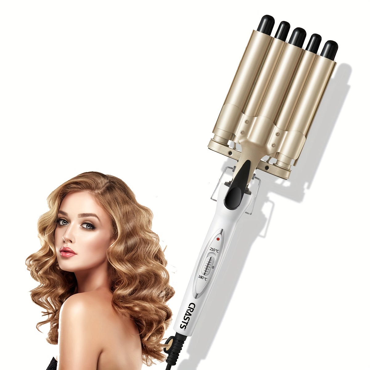 

Hair Curling Iron, 5 Barrel Curling Iron Wand, Egg Roll Hair Waver, Water Wave Hair Crimper, Hair Styling Tools