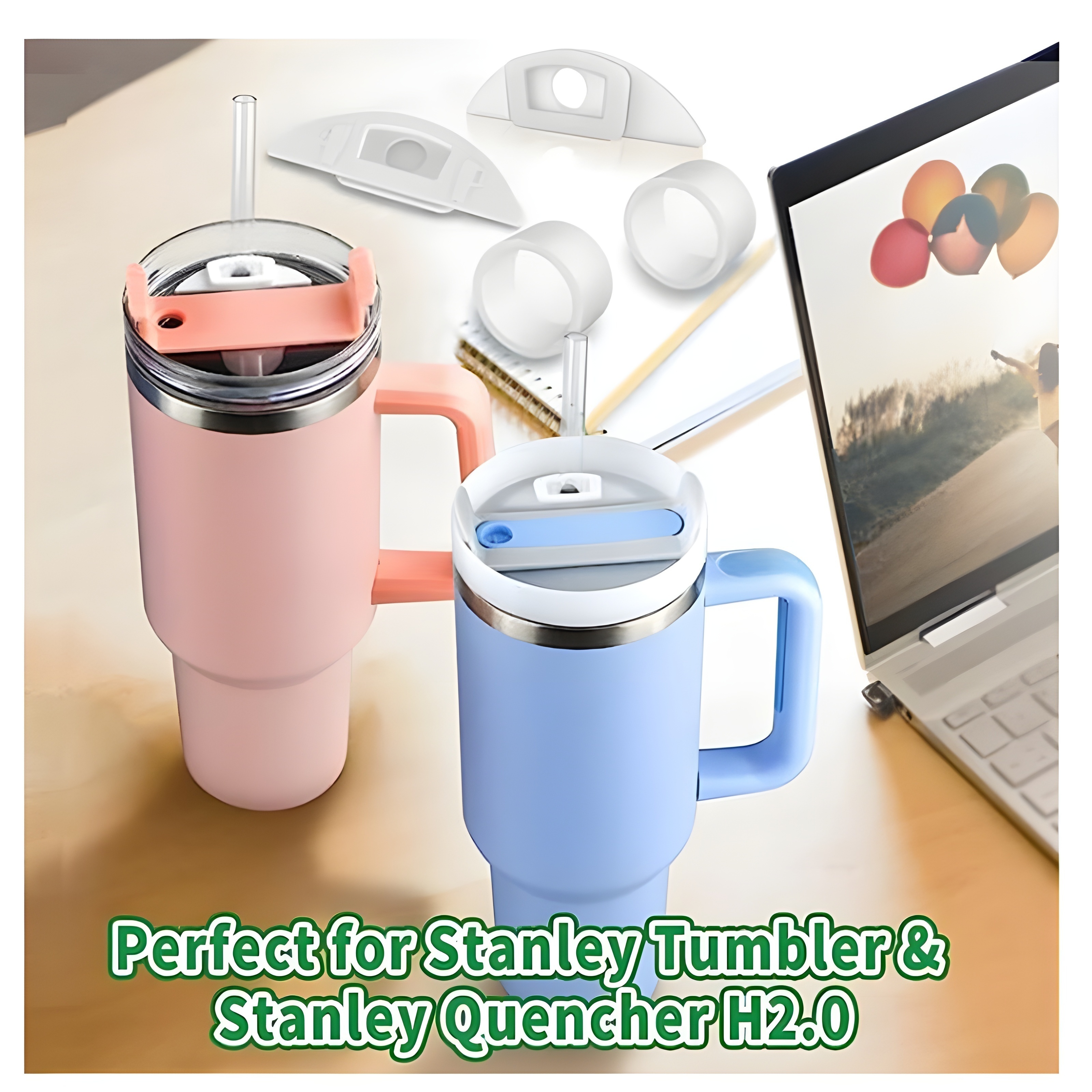 Reusable Silicone Leakproof Straw Plugs Set Stanley - Temu