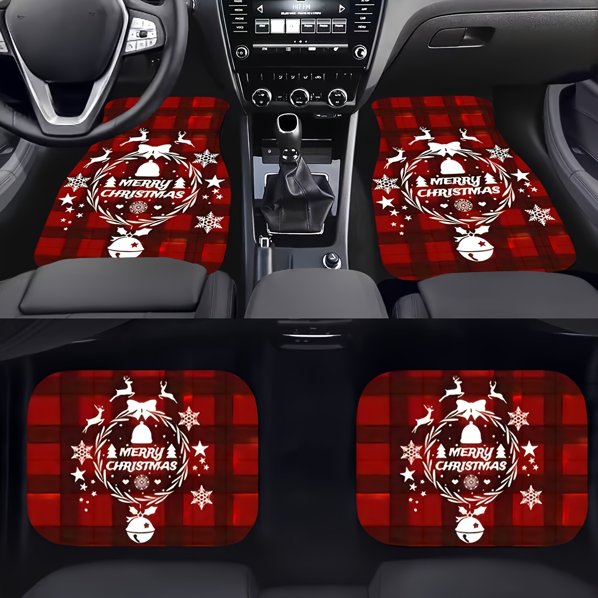 4pcs Christmas Style Car Floor Mats, Car Floor Mats For Men And Women, Gift  For Car Lovers, Car Accessories
