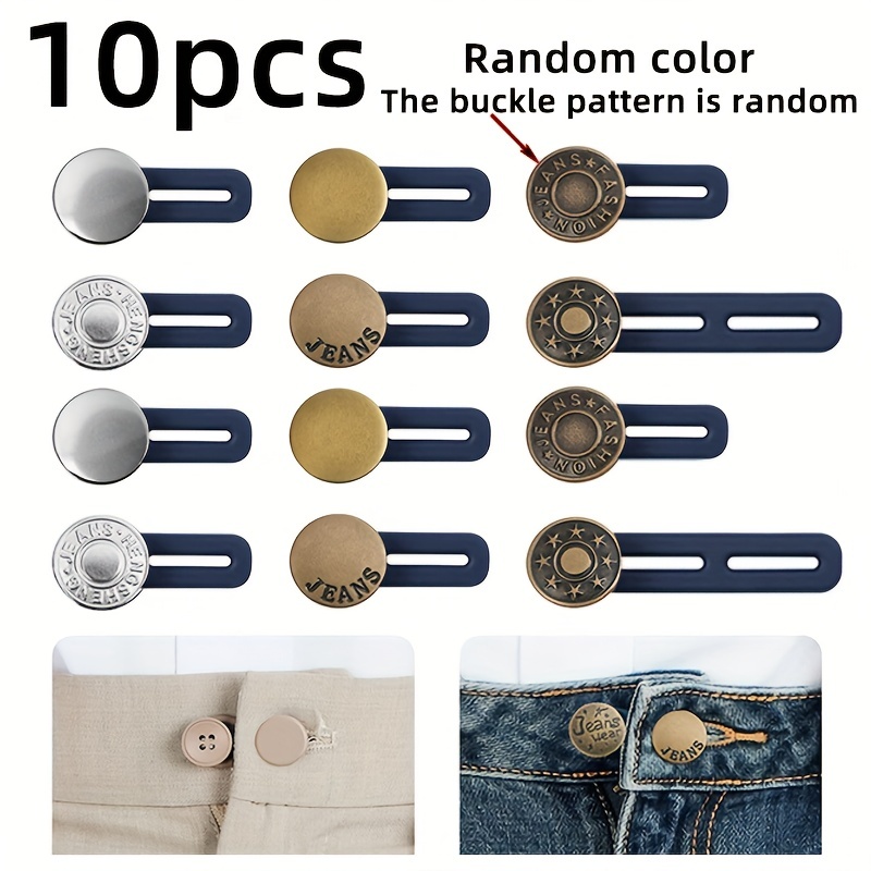 10pcs Magic Metal Button Extender Adjustable Waistband Expander Jeans Pants  Sew Free, Free Shipping, Free Returns