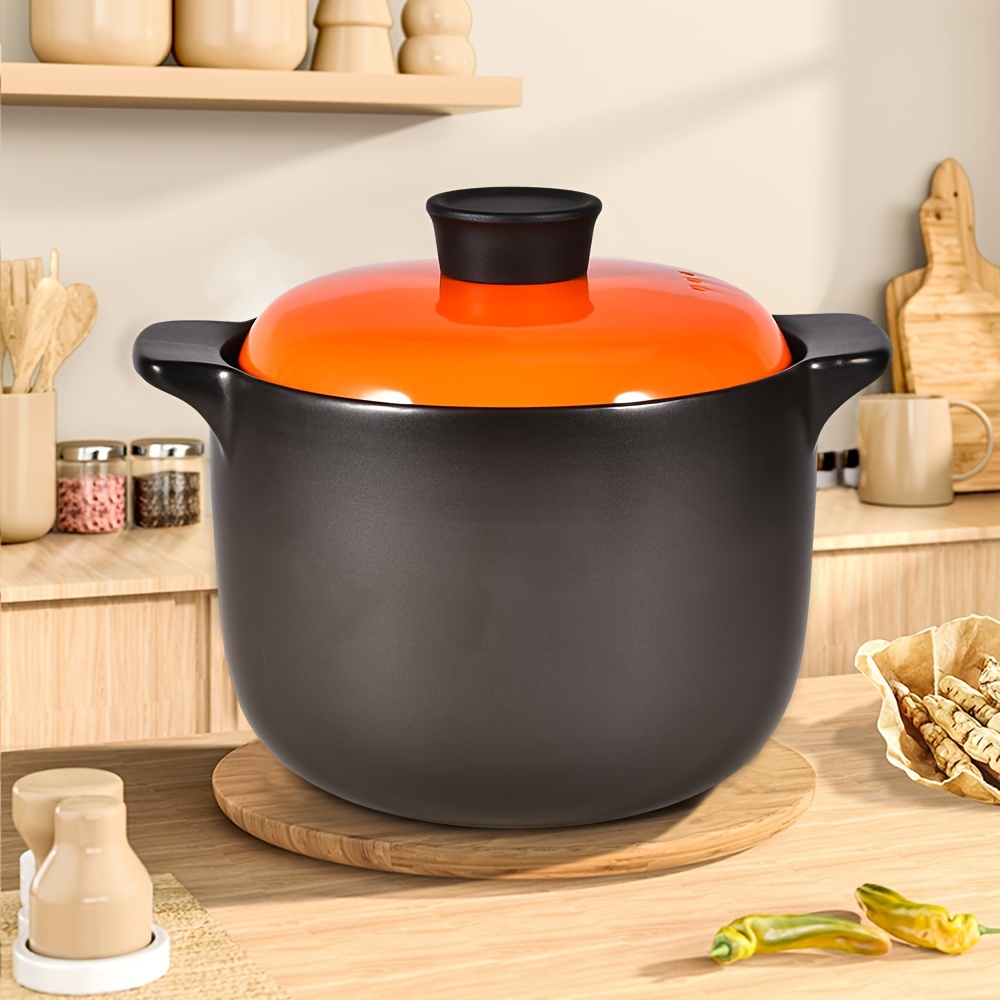 Ceramic Casserole Stew Pot With Cover Braisers Multipurpose - Temu