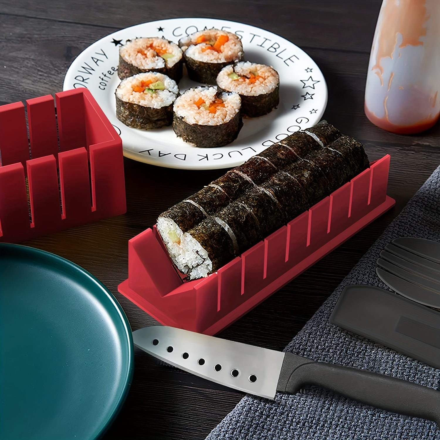 Sushi Making Kit for Beginners Easy Sushi Making Tool Plastic Sushi Maker  Set Sushi Roll Kitchen Accessories