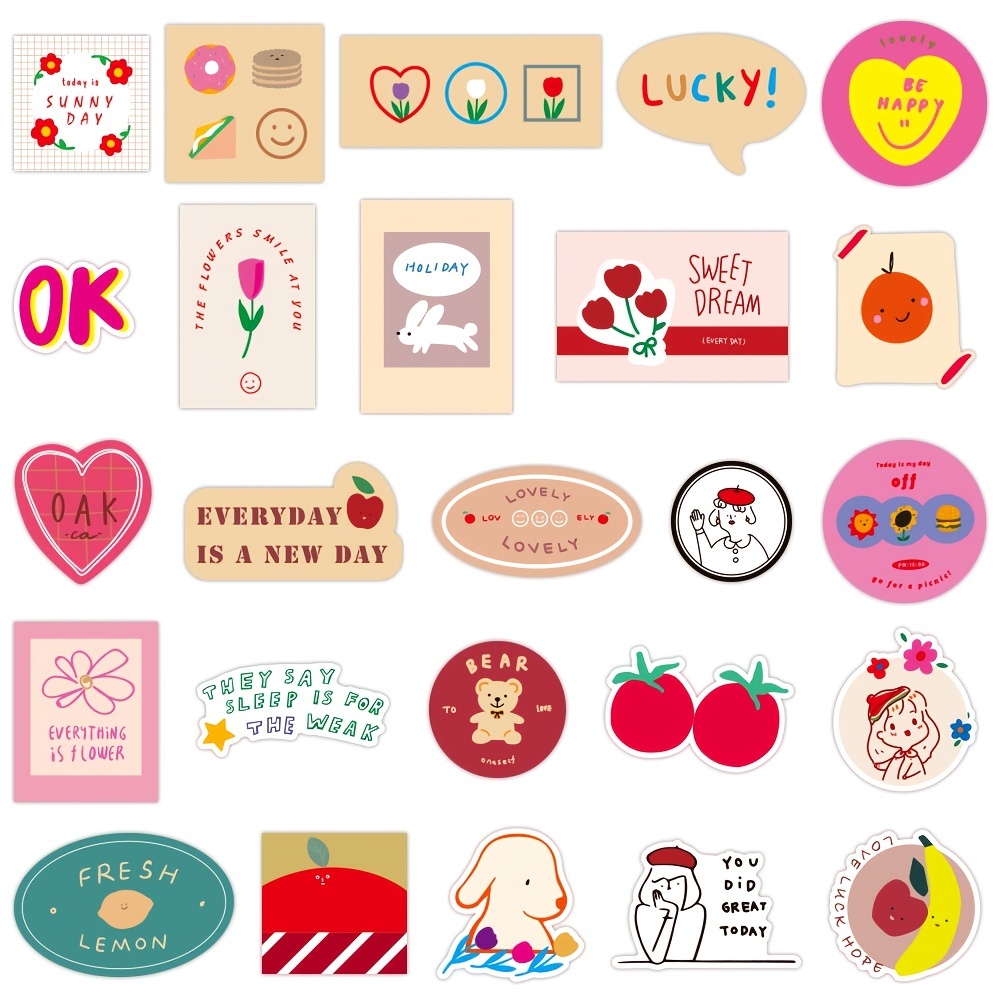 Cute Korean Bear Stickers Gifts for Girls Kids and Teens, 100pcs/Pack Small  Kawaii Rilakkuma Stickers, Vinyl Waterproof Lovely Aesthetic Stickers