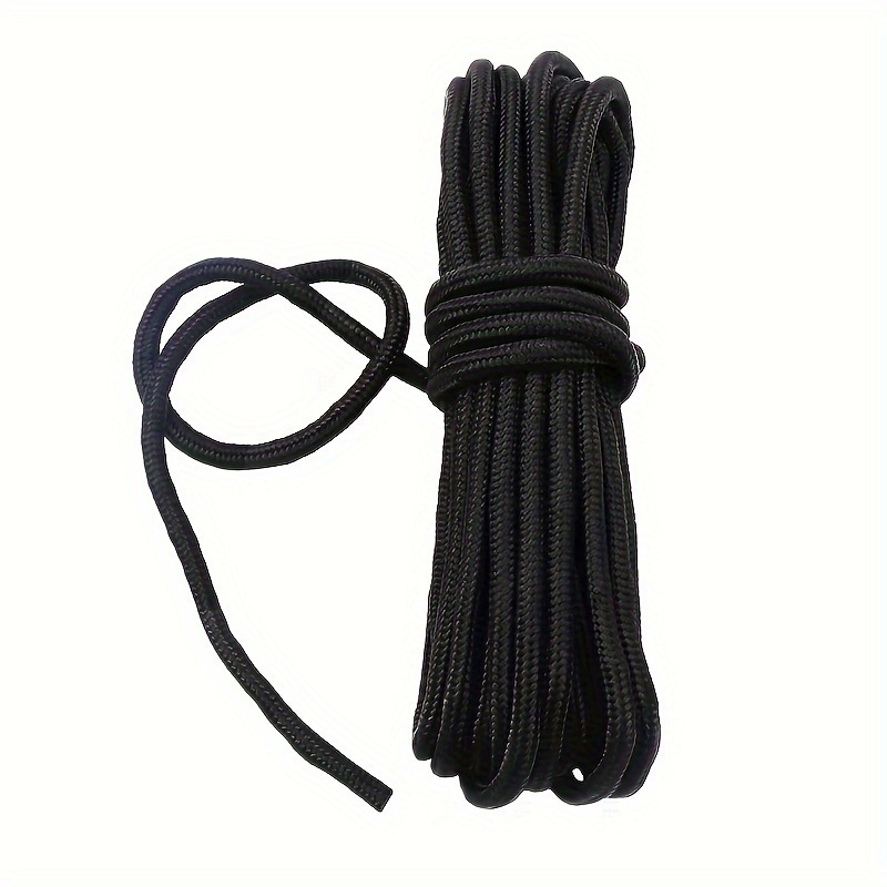 

20m/4mm Nylon Braided Rope - Black, Suitable For Crafts, Sewing, And Tying