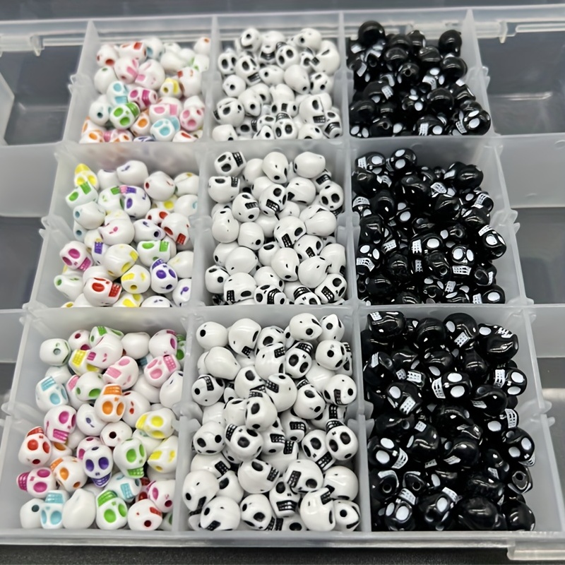 wholesale 100PCS bulk shape skeleton skull shape SK064 Charms Loose Beads  Color Pony Beads for girl school science home crafts - AliExpress