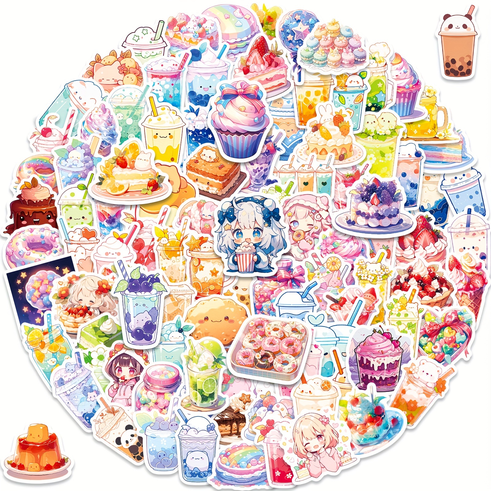 Cute Food Stickers Kawaii Snack Cookie Fruit Ince - Temu