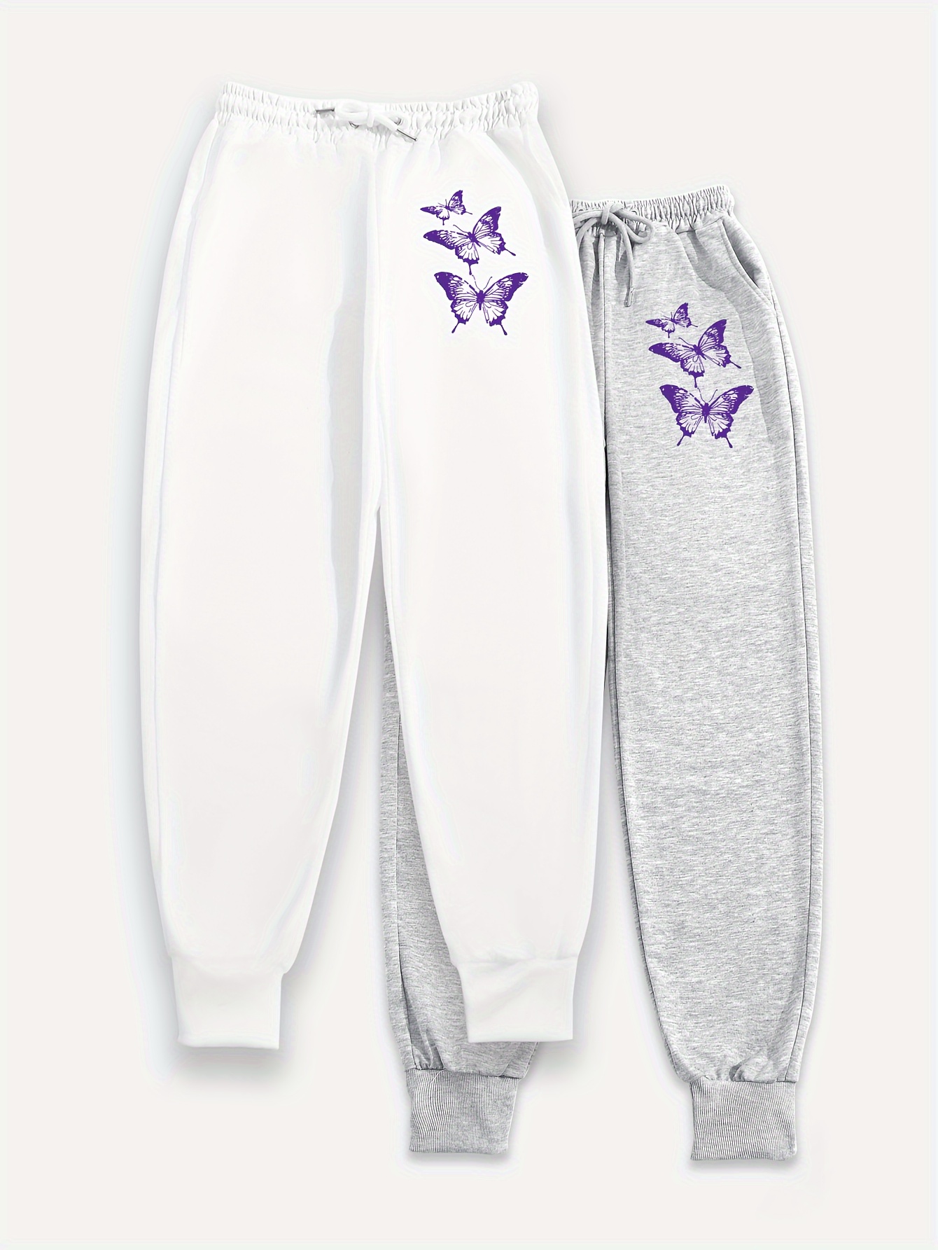 Butterfly Print Drawstring Sweatpants Fashionable Versatile - Temu Oman