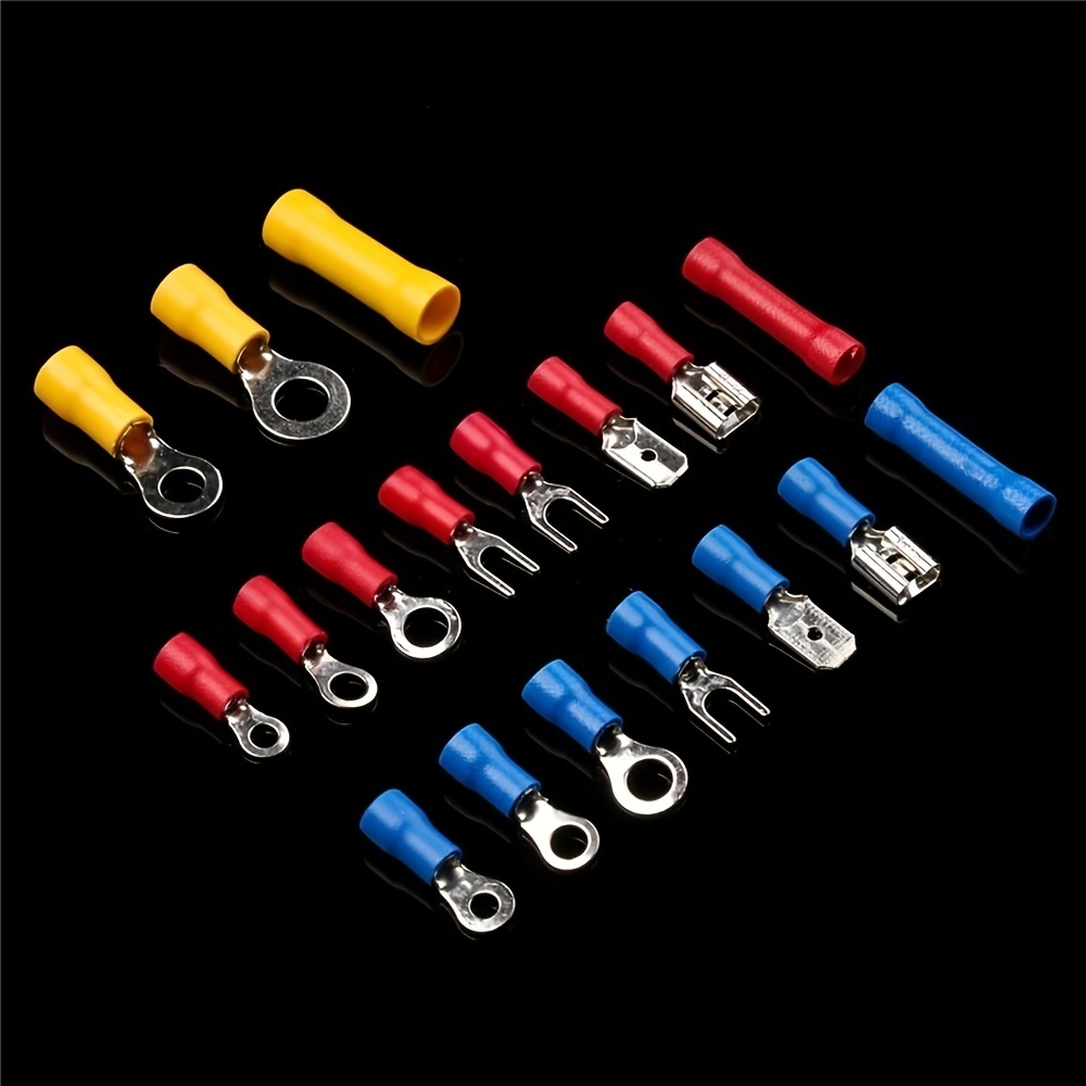 280pcs Box Assorted Spade Terminals Insulated Cable Connector Electrical  Wire Crimp Butt Ring Fork Set Lugs Rolled Kit