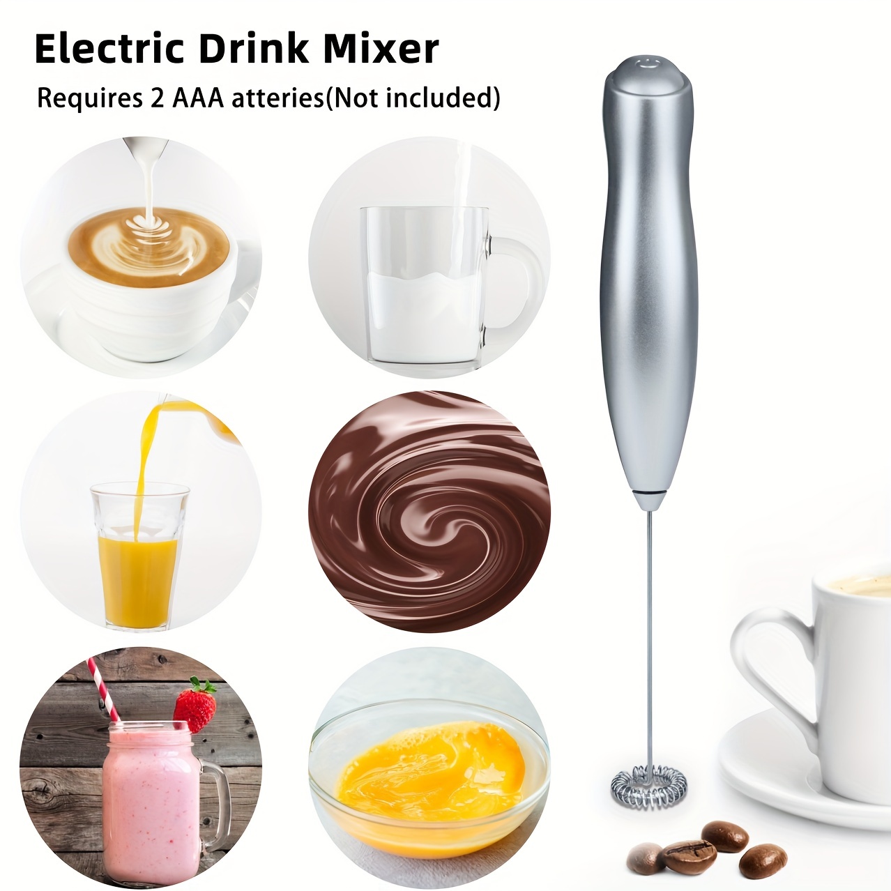 Milk Frother Handheld Coffee Mixer Wand Hand Frother 