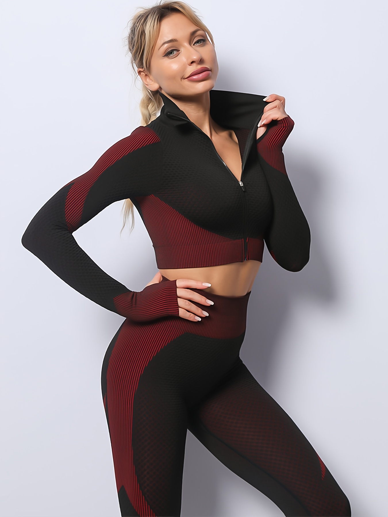 Women's 3 Piece Seamless Leggings, Sports Bra & Jacket - Available in 6  Colors