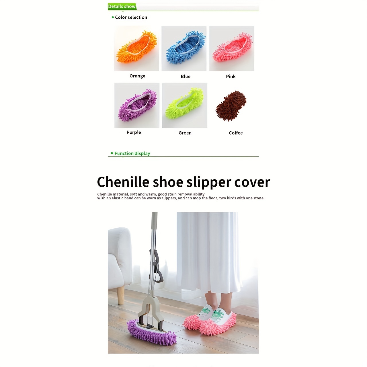 Detachable Washable Mopping Slippers Cover Household Floor - Temu