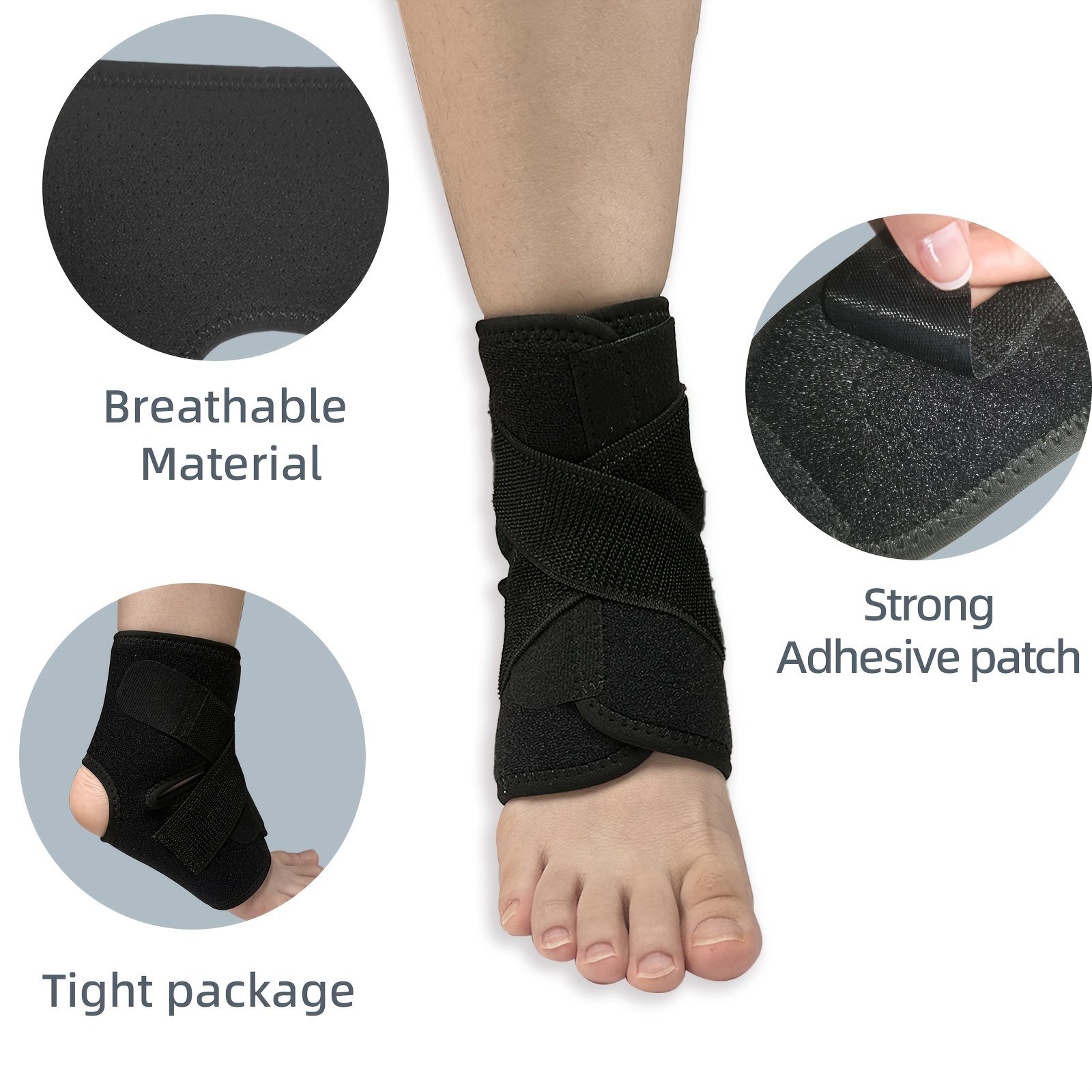  Bodyprox Ankle Support Brace, Breathable Neoprene Sleeve,  Adjustable Wrap! : Health & Household