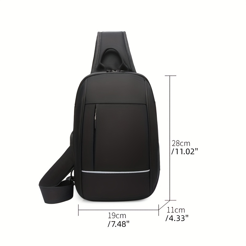 Men's Large Crossbody Bag with USB Charging Port