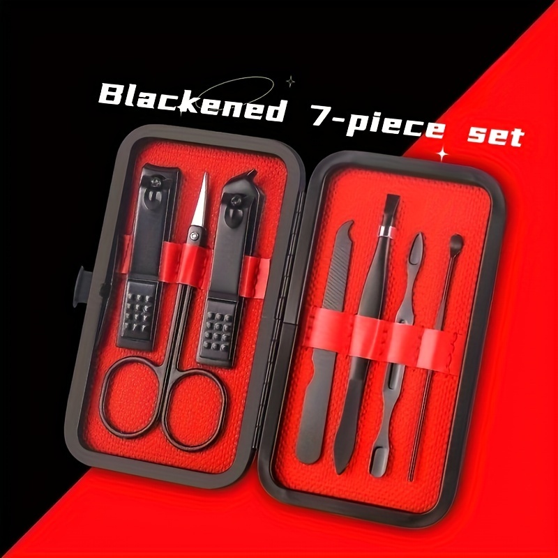 7Pcs Nail Clippers Sets Stainless Steel Pedicure Kit with Storage Box
