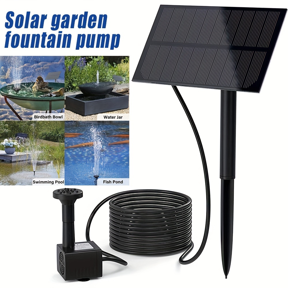 Fuente solar, bomba de estanque de fuente de jardín bomba solar de fuente  flotante para jardín, baño de pájaros, estanque, pecera Adepaton 2033726