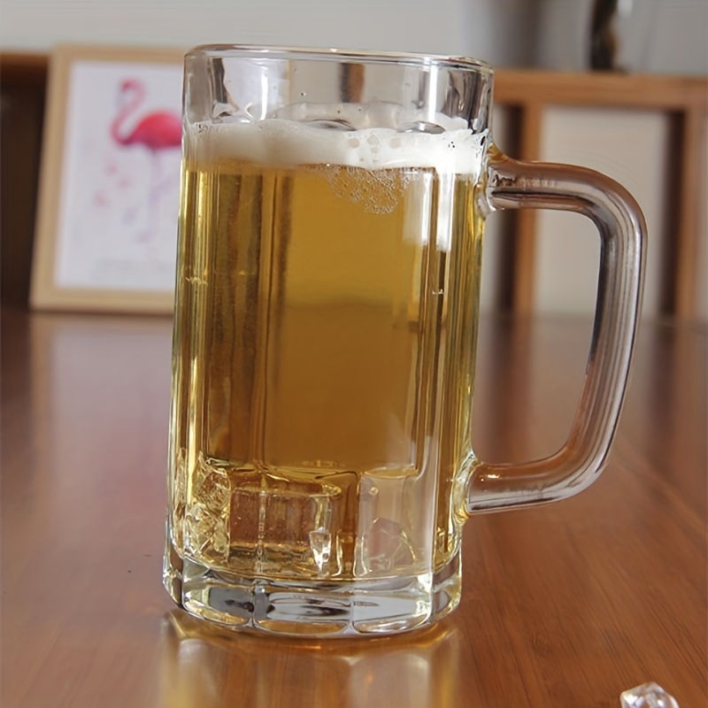 2pcs, Beer Glasses, Glass Mug With Handle, 18 Oz (about 510.3 G), Large  Beer Glass, Drink Glass Bar Drinking Glass, Suitable For Bar, Alcohol, And  Mor