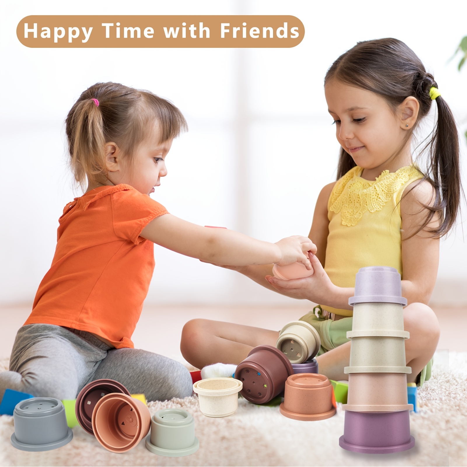Baby Stacking Cups Bath Toy For Toddlers 1 3 Stackable - Temu