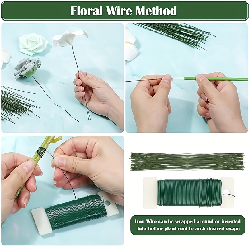 Floral Arrangement Kit, Floral Tape and Floral Wire with Wire Cutter, Green  Floral Tapes, 22 Gauge Paddle Floral Wire, 26 Gauge Floral Wire