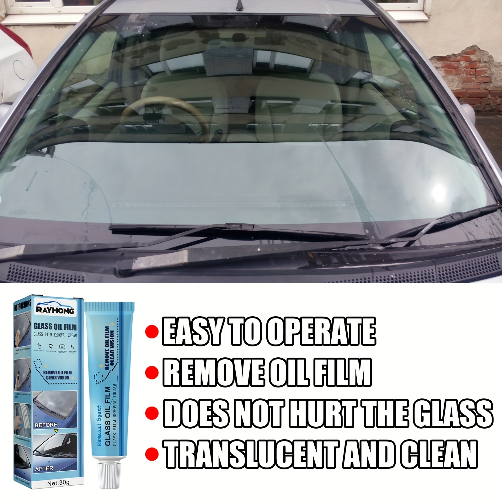 Easily Remove Car Glass Oil Film With Wash-Free Wipes - No Windshield  Decontamination Needed!