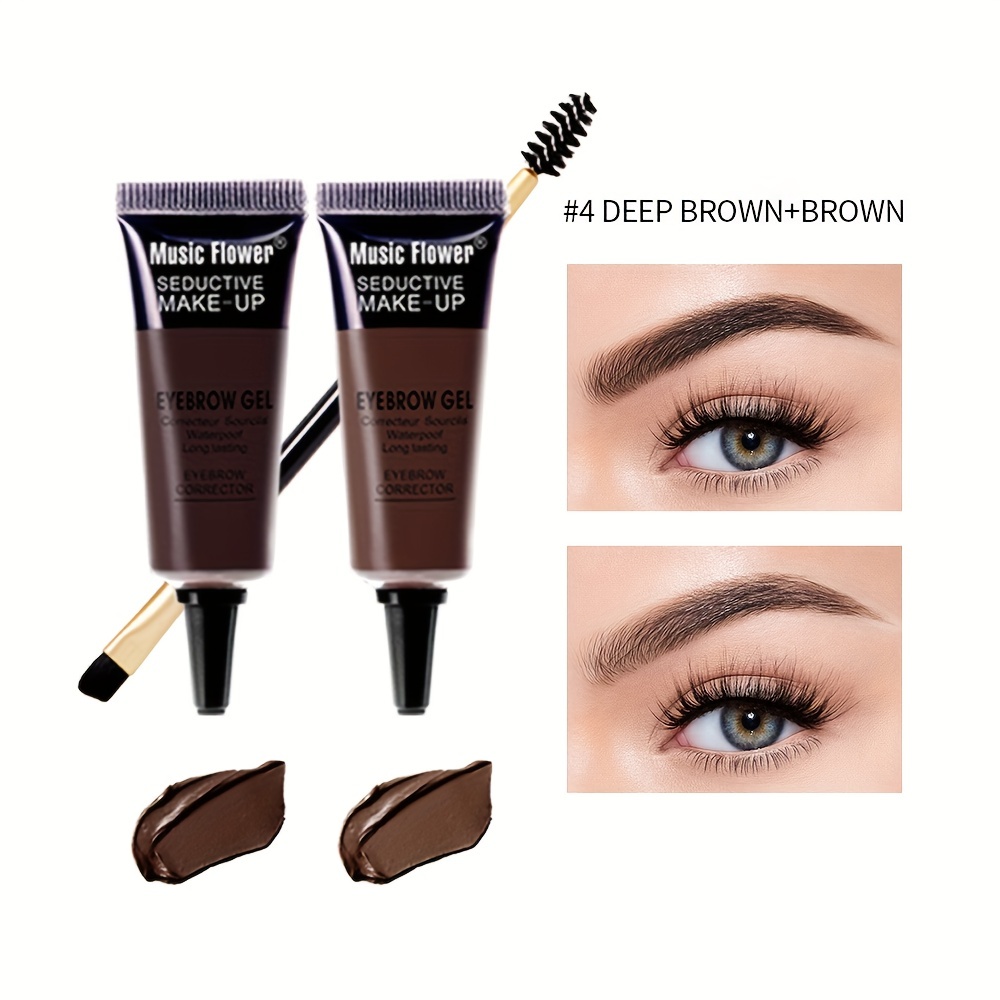 2-in-1 Waterproof Eyebrow Dye Cream Long Lasting Smudge Proof Tint Set