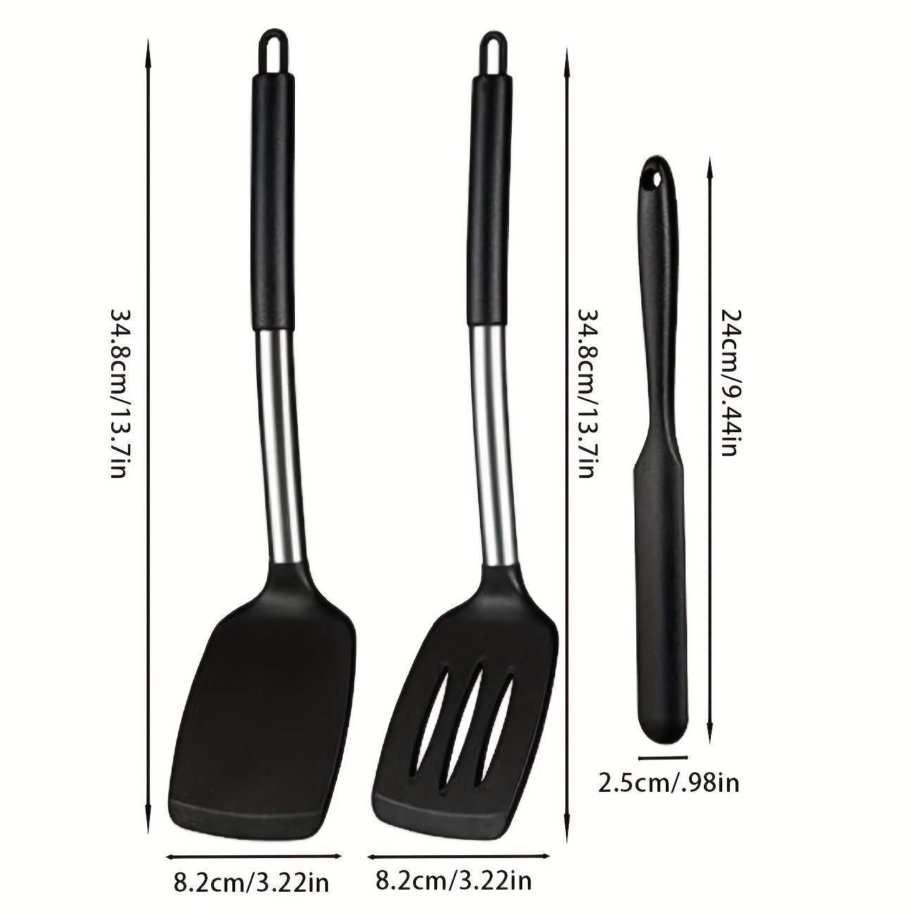 Silicone Spatulas, Solid & Slotted Turner Spatula Set For Nonstick Cookware,  High Heat Resistant Bpa Free Rubber Kitchen Cooking Utensils, Idea For  Cooking Fish, Eggs, Steak, Baking - Black - Temu