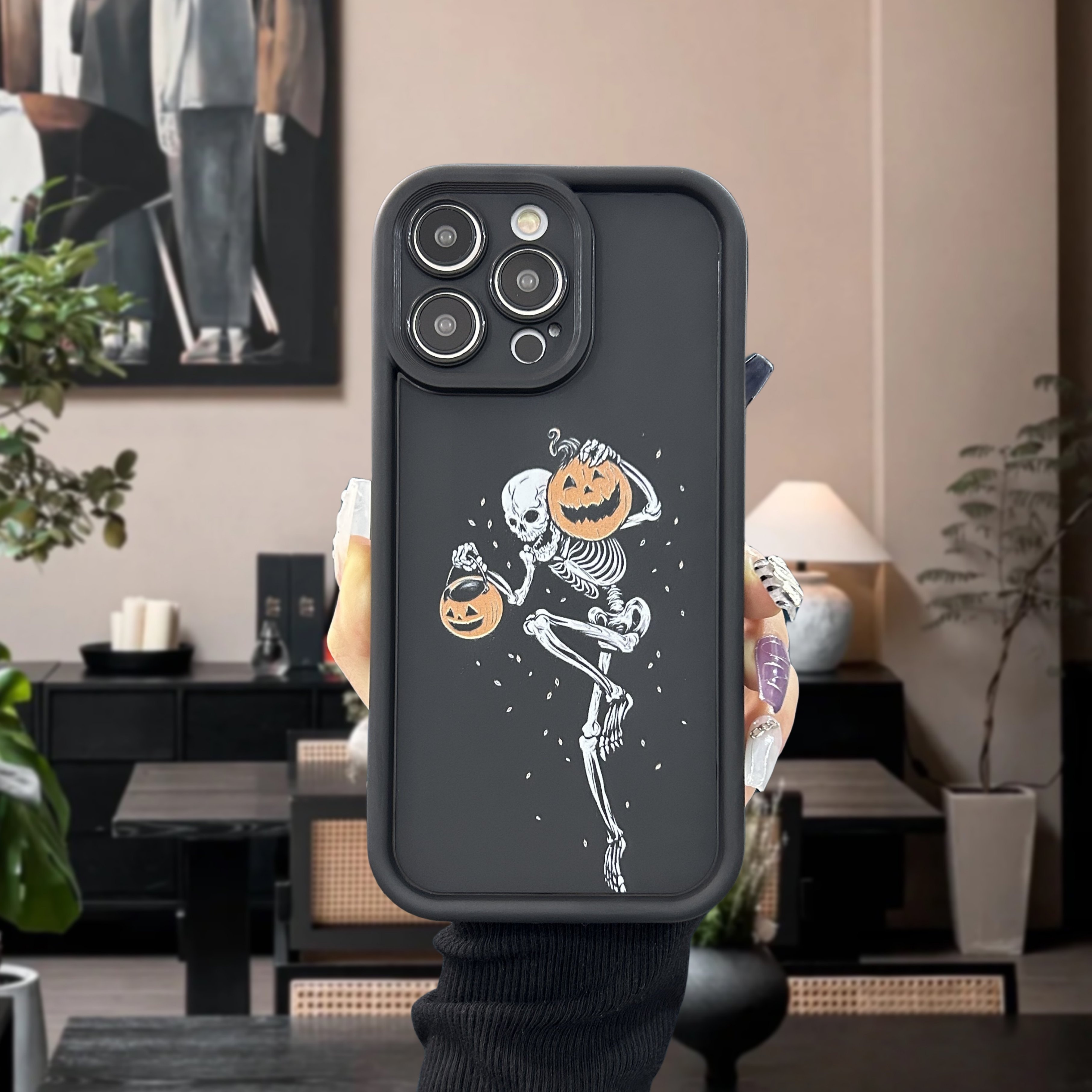 

1pc Phone Case With Cartoon Halloween Graphic Anti-fall For Iphone 14 13 12 11 Pro Max Xs Max X Xr 8 7 Plus Gift For Birthday, Halloween, Christmas