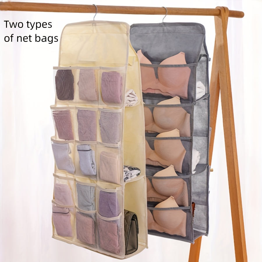 Large Capacity Hanging Storage Bag Wardrobe Underwear - Temu