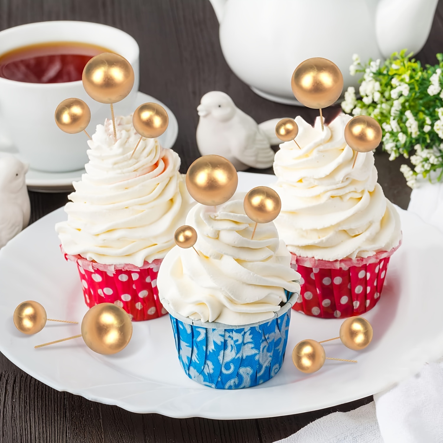 10 Piezas Cupcake Topersitos Para Comida Decoración De Alimentos Vela De  Oro Bebé shaoyiping