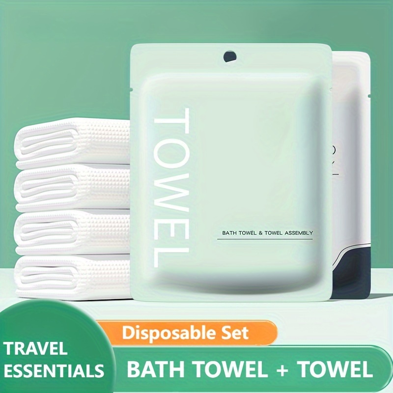 2pcs/set Disposable Bath Towel & Towel Set For For Camping, Gym, Hotel, Travel Essentials