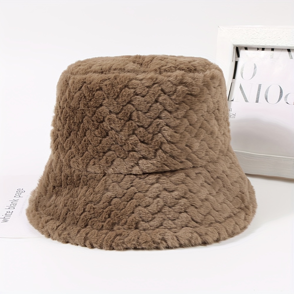 Winter Warm Fluffy Bucket Hat Fisherman Hat Outdoor - Temu United