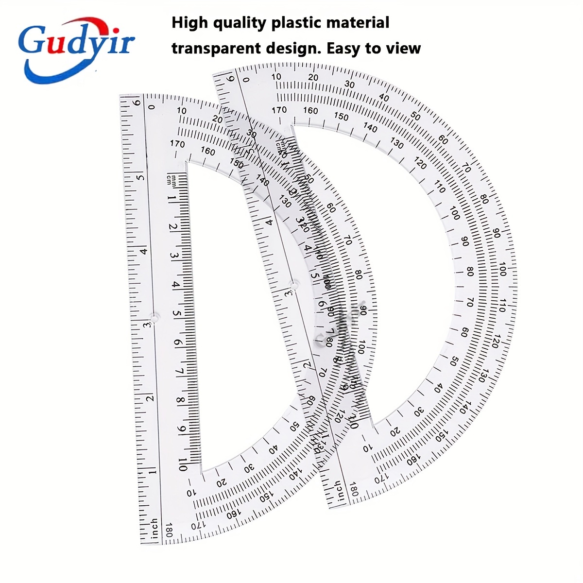 1 pezzo di Plastica Goniometri 180 Gradi Goniometro, 6 Pollici, Chiaro