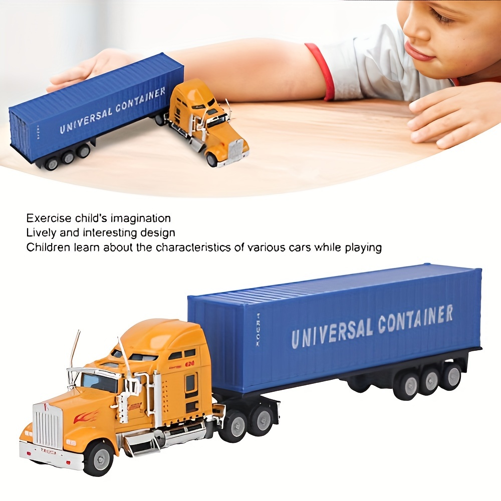 1:65 Container Truck Toy Vivid Alloy Shell Tractor Trailer - Temu