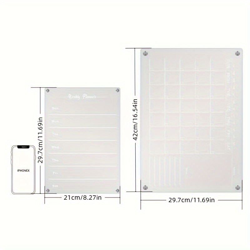 Acheter Calendrier acrylique magnétique pour réfrigérateur, planificateur  hebdomadaire, tableau blanc en acrylique transparent avec 6