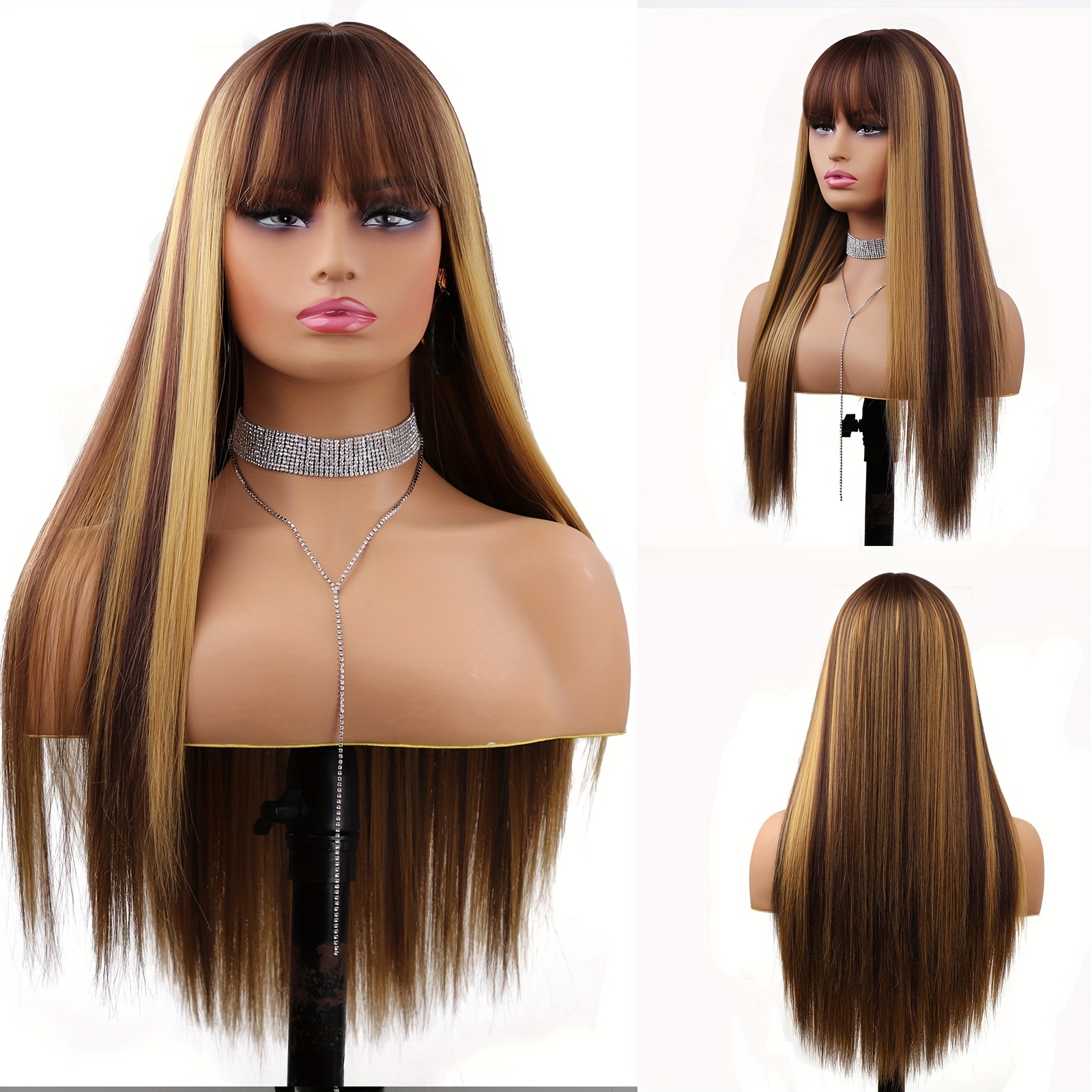 Human Hair Blend Wig Brown Colour in Yaba - Hair Beauty, Tinatex Fashion  Hub Online