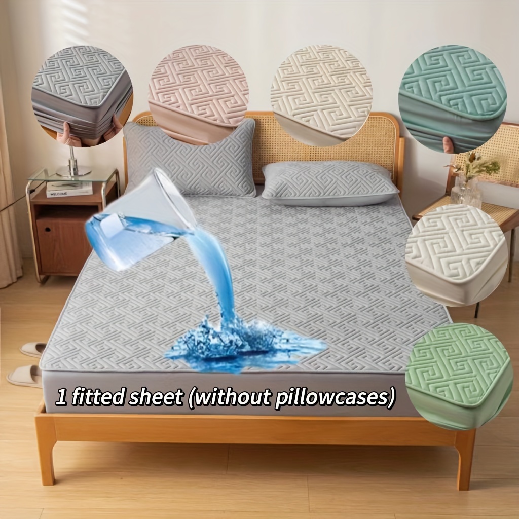 Waterproof Bed Fitted Sheet Bed Protector Cover Mattress - Temu