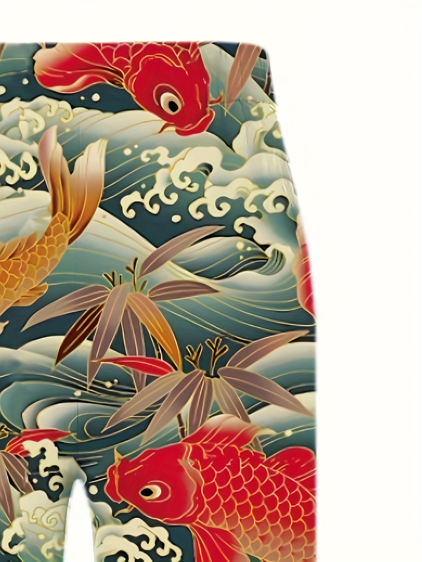 Koi Fish Pattern 3d Print Casual Pants Men's Medium Stretch - Temu