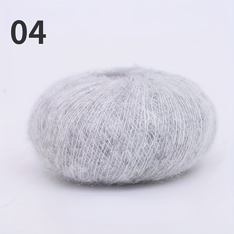  Agatige 25g/Roll Mohair Knitting Yarn, Soft Wool Yarn DIY Shawl  Scarf Socks Crocheting Supplies(Purple)