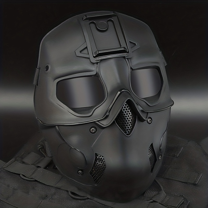 Máscara táctica de media cara + juego de gafas desmontables caza militar  Airsoft Paintball Full Face Protec