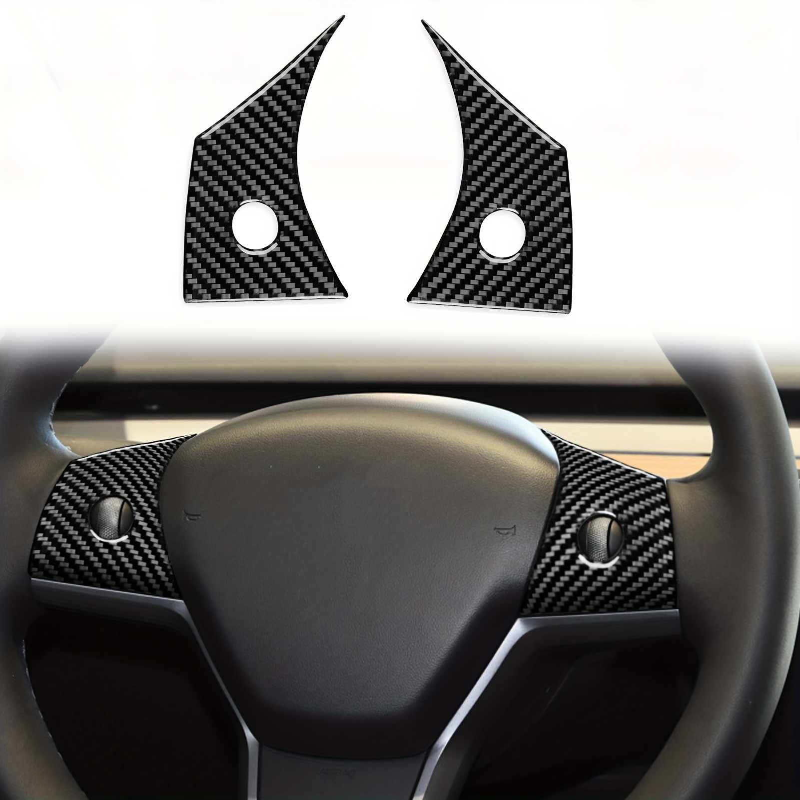Comprar Para Tesla Model 3 Model Y 2019-2022 Fibra de carbono Negro mate  Accesorios para automóviles Decoración protectora Estilo del automóvil