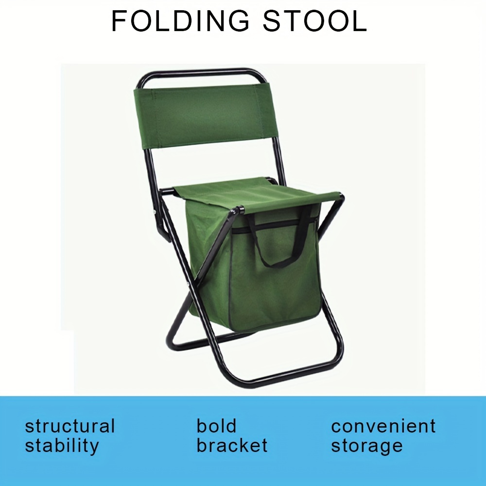 1pc Foldable Fishing Chair With Cooler Bag Portable Backrest Stool  Lightweight Outdoor Folding Chair For Fishing Hunting Beach Camping -  Sports & Outdoors - Temu