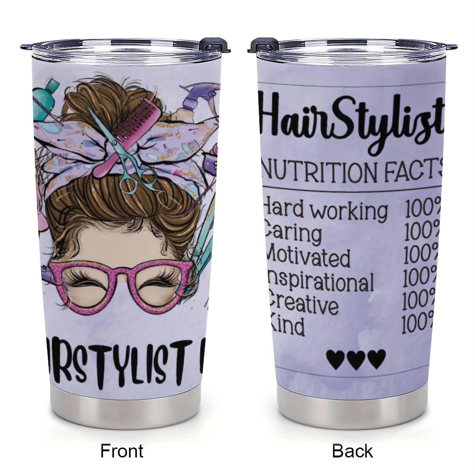 

1pc 20oz, To My Friends Stainless Steel Cup, Hairstylist Life Print Design Double Wall Vacuum Insulated Travel Mug, Gifts For Parents & Relatives