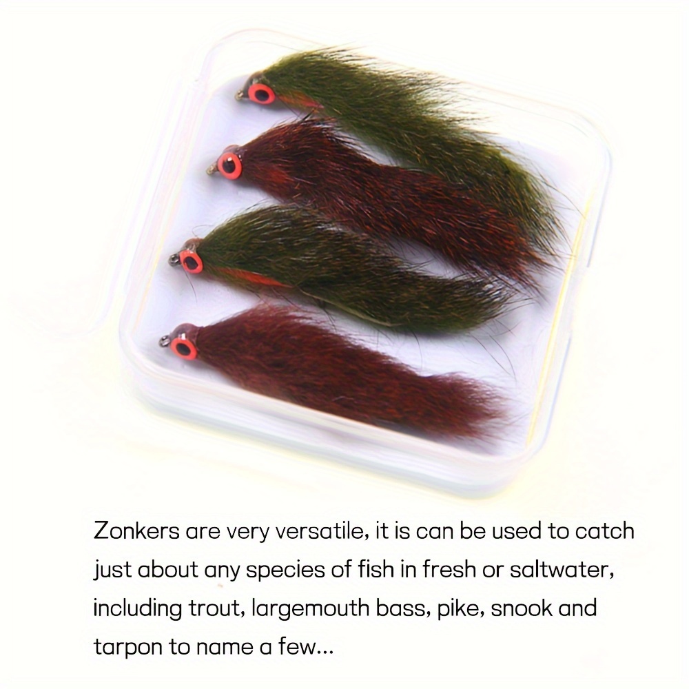 6 #8 Zonker Streamer Fly Luminous 3d Eyes Sea Bass Trout - Temu Canada