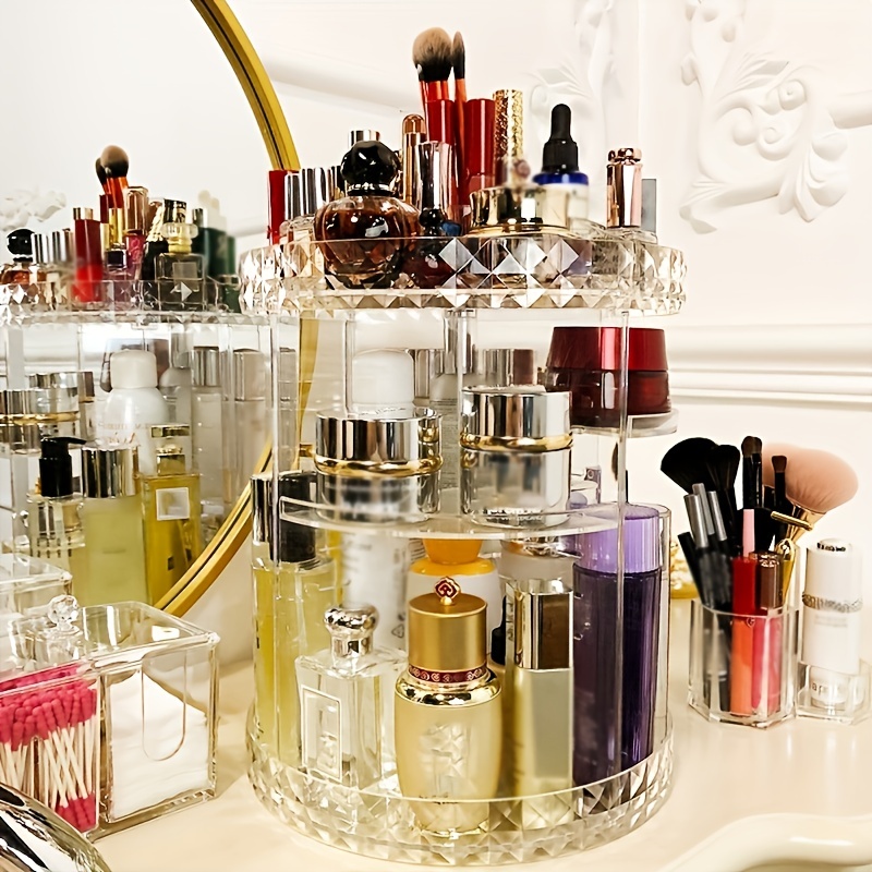 Rotating Cosmetic Storage Box Desktop Organizing Shelf