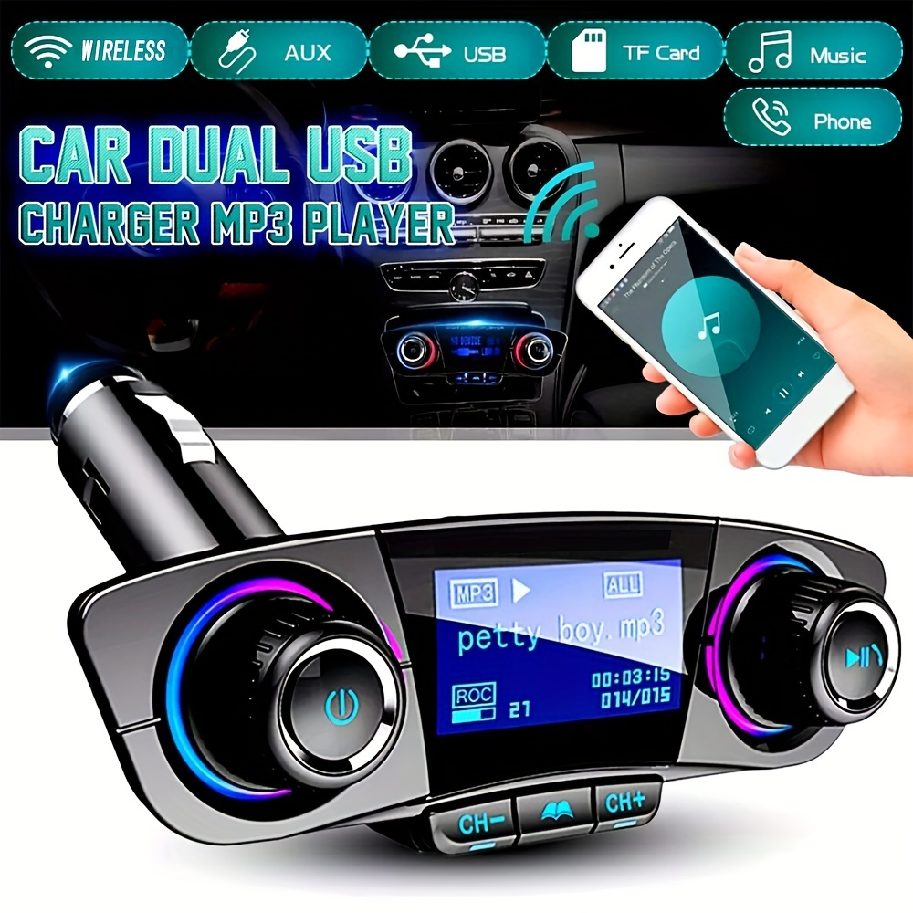 Car Fm Transmitter Mp3 Player Adapter Charger Handsfree - Temu