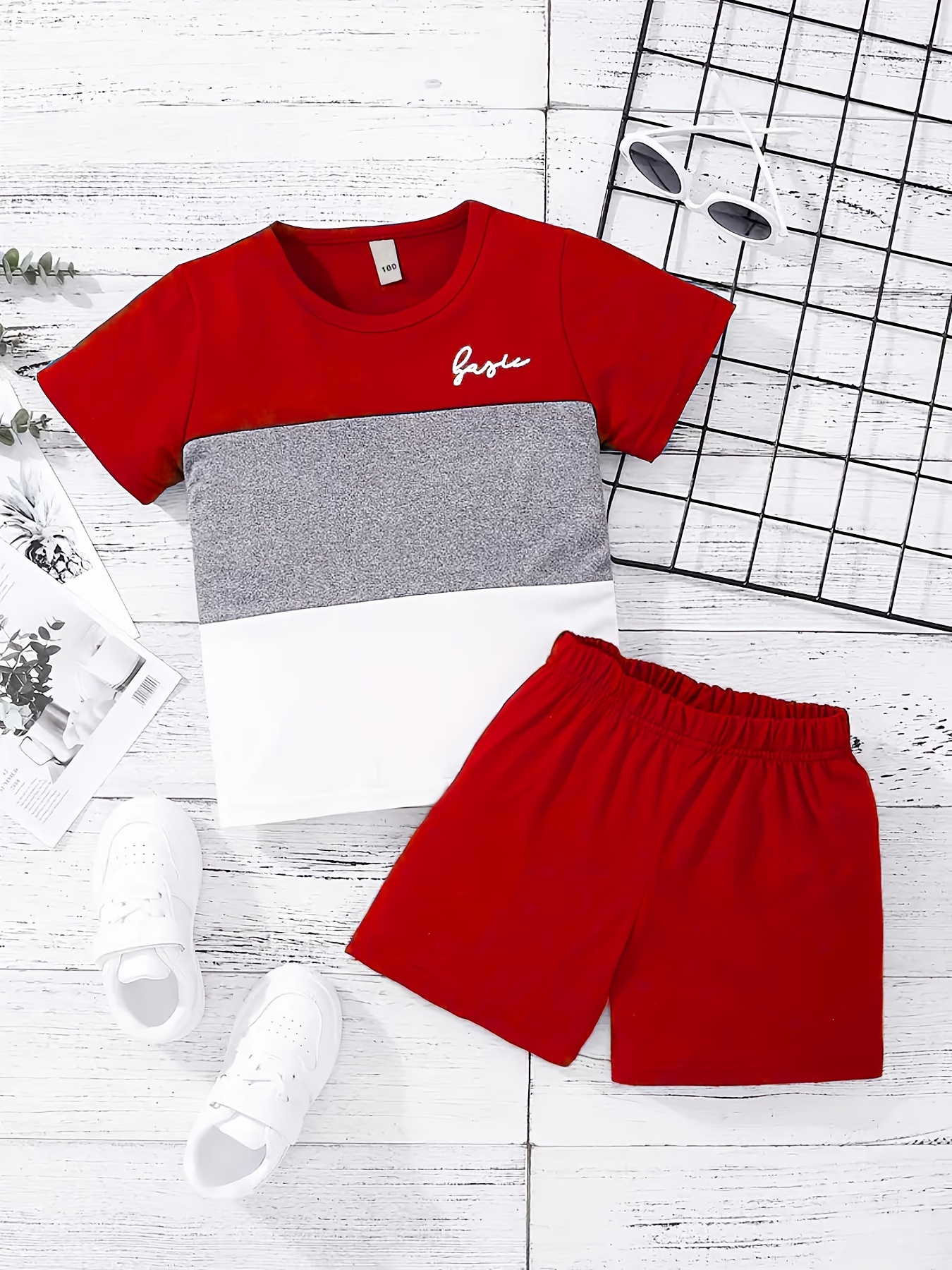 Conjunto De Camiseta Pantalones Casual Ropa Comoda para Niños Pequeños A La  Moda