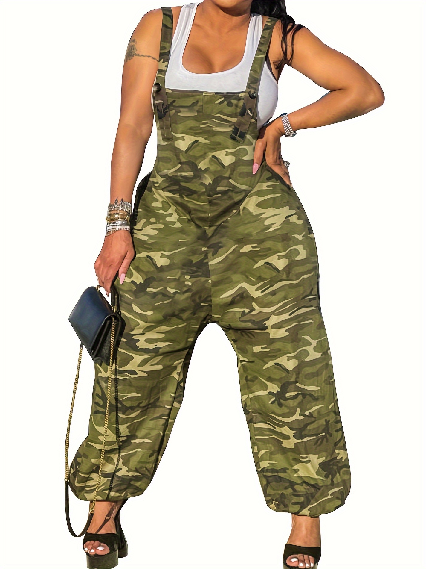 パンツ Personsoul Camouflage Overalls Cargo Personsoul Brown Camo Overalls with Zip-Off Legs - personsoul