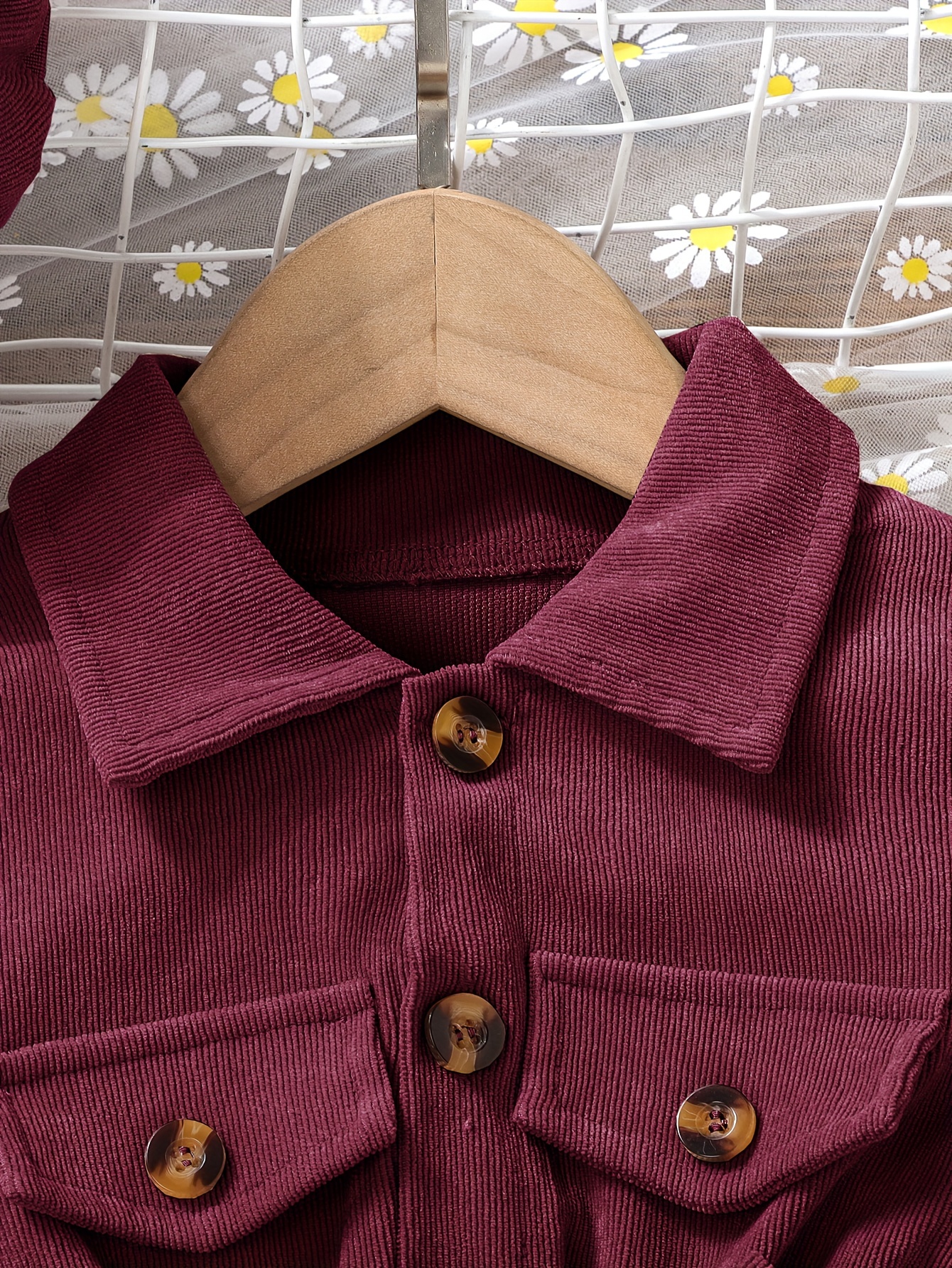 girls casual dress corduroy button front collar neck dresses with belt and hat set trendy kids autumn outfit details 26